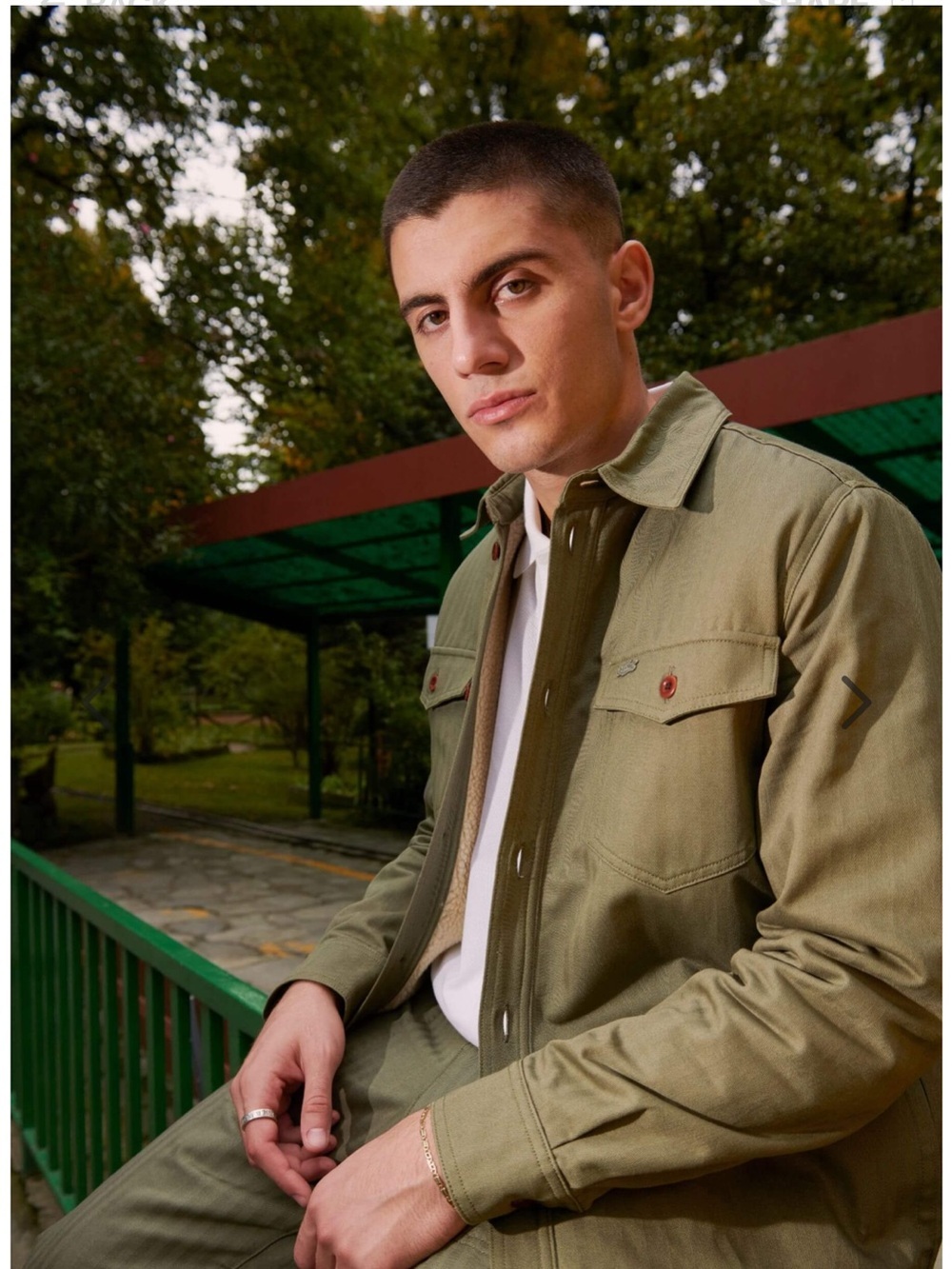Lascoste Men's Olive Green Utility Jacket Size XL